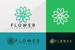 vettore del logo del fiore sfumato, design del logo dell'identità del marchio, logo moderno, modello di illustrazione vettoriale dei disegni del logo
