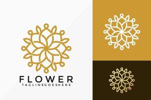 disegno vettoriale di bellezza fiore fioritura logo. emblema astratto, concetto di design, loghi, elemento logotipo per modello.