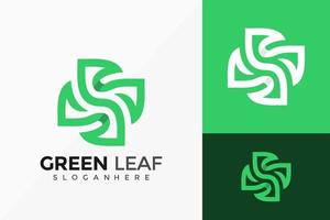 lettera s verde foglia logo disegno vettoriale. emblema astratto, concetto di design, loghi, elemento logotipo per modello. vettore