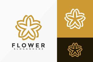 design del logo di lusso del fiore della stella, loghi dell'identità del marchio progetta il modello di illustrazione vettoriale