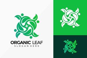 design del logo foglia di persone organiche. il logo di un'idea moderna progetta il modello dell'illustrazione di vettore