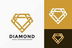 disegno vettoriale logo di gioielli con diamanti di lusso. emblema astratto, concetto di design, loghi, elemento logotipo per modello.