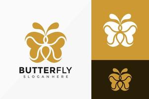 disegno astratto del logo della farfalla, loghi creativi moderni progetta il modello dell'illustrazione di vettore