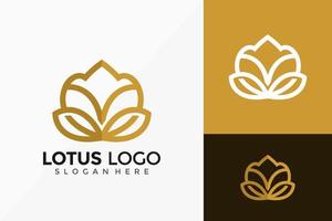 elegante design del logo del fiore di loto. i loghi di idee creative progettano il modello di illustrazione vettoriale