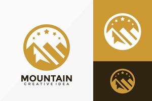 disegno vettoriale di lusso avventura in montagna logo. emblema astratto, concetto di design, loghi, elemento logotipo per modello.