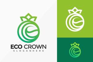 disegno vettoriale di natura eco corona logo vettoriale. emblema astratto, concetto di design, loghi, elemento logotipo per modello.