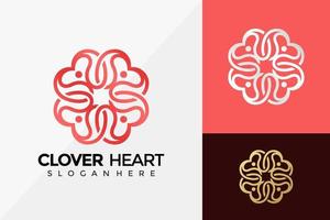trifoglio amore fiore logo design, loghi identità di marca progetta illustrazione vettoriale template