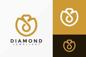 design del logo della pietra preziosa del diamante reale, loghi minimalisti progetta il modello di illustrazione vettoriale