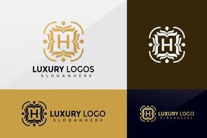 lettera iniziale h logo di lusso vettore, minimaliset elegante design del logo boutique, logo moderno, logo design modello di illustrazione vettoriale