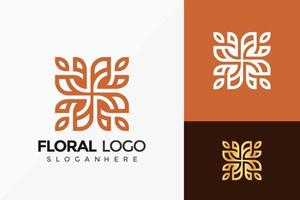 disegno vettoriale di logo di gioielli floreali minimali. emblema astratto, concetto di design, loghi, elemento logotipo per modello.