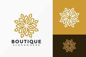 design del logo creativo del fiore boutique. il logo di un'idea moderna progetta il modello dell'illustrazione di vettore