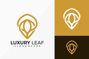 elegante design del logo foglia di lusso, loghi moderni e minimalisti progettano il modello di illustrazione vettoriale