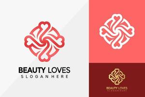 design del logo di gioielli d'amore di lusso, vettore di loghi di identità del marchio, logo moderno, modello di illustrazione vettoriale di disegni di logo