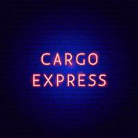 testo al neon cargo express vettore