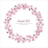 cornice rotonda ghirlanda di fiori di sakura vettore
