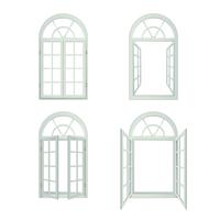 Set realistico di finestre ad arco