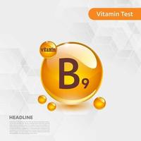 set di raccolta di icone sole vitamina b9, colecalciferolo corporeo. goccia d'oro complesso vitaminico goccia. illustrazione vettoriale medico per la brughiera