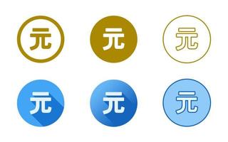 nuovo set di icone simbolo del dollaro taiwan vettore