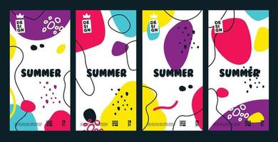 elips summer baground vector design collezione di sfondi per poster estivi per poster, copertine