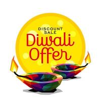 illustrazione del diwali per la celebrazione della tipografia del festival della comunità indù vettore