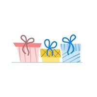 scatole regalo per diverse festività. illustrazione vettoriale. vettore