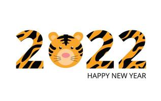 felice anno nuovo 2022, motivo a pelle di tigre, disegno vettoriale