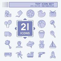 set di icone giocattolo - stile bicolore - illustrazione semplice vettore