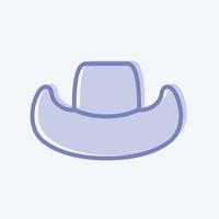 icona cappello da cowboy - stile bicolore - illustrazione semplice, buono per stampe, annunci, ecc vettore