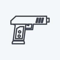 icona pistola giocattolo - stile linea - semplice illustrazione vettore