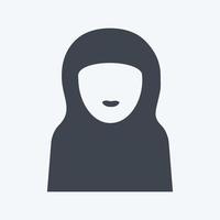 icona donna islamica - stile glifo - illustrazione semplice vettore