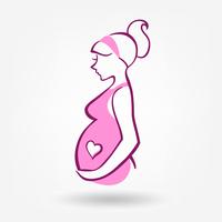 Sticker Donna incinta vettore