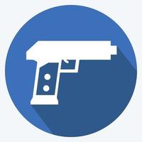 pistola giocattolo icona - stile lunga ombra - illustrazione semplice vettore