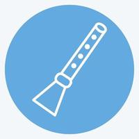 icona flauto - stile occhi blu - illustrazione semplice, buona per stampe, annunci, ecc vettore