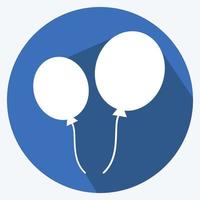 palloncini icona - stile lunga ombra - illustrazione semplice vettore