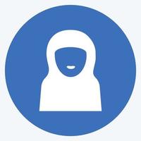 icona donna islamica - stile lunga ombra - illustrazione semplice vettore