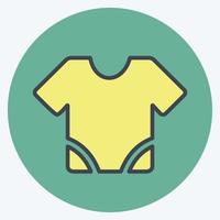 icona baby shirt - color mate style - illustrazione semplice vettore