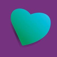 cuore verde su sfondo viola vettore