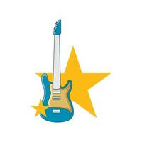 illustrazione grafica vettoriale del logo del negozio di chitarra stella. perfetto da usare per la compagnia musicale