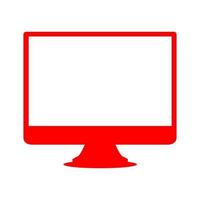 monitor del computer su sfondo bianco vettore