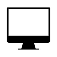 monitor del computer su sfondo bianco vettore