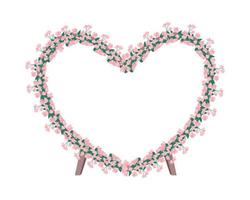 oggetto vettoriale di colore semi piatto porta fiore a forma di cuore rosa