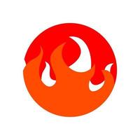 logo del fuoco all'interno di un cerchio vettore
