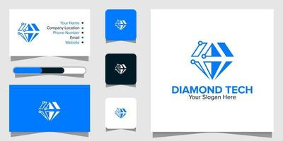 illustrazione grafica vettoriale del logo e del biglietto da visita della tecnologia dei diamanti
