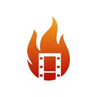 illustrazione grafica vettoriale del film di fuoco. perfetto da usare per il logo del cinema