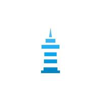 illustrazione grafica vettoriale del logo della torre blu. perfetto da utilizzare per società immobiliare