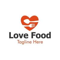 illustrazione grafica vettoriale del logo cibo amore. perfetto da utilizzare per l'azienda alimentare