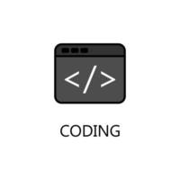 icona di codifica. icona di codifica vettoriale piatto alla moda su sfondo bianco, illustrazione vettoriale può essere utilizzata per il web e mobile
