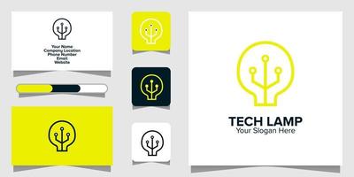 illustrazione grafica vettoriale del logo della lampada tech. perfetto da utilizzare per l'azienda tecnologica