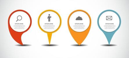 set di elementi di business infografica puntatori cerchio. illustrazione vettoriale