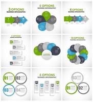 raccolta di modelli di infografica per l'illustrazione vettoriale aziendale